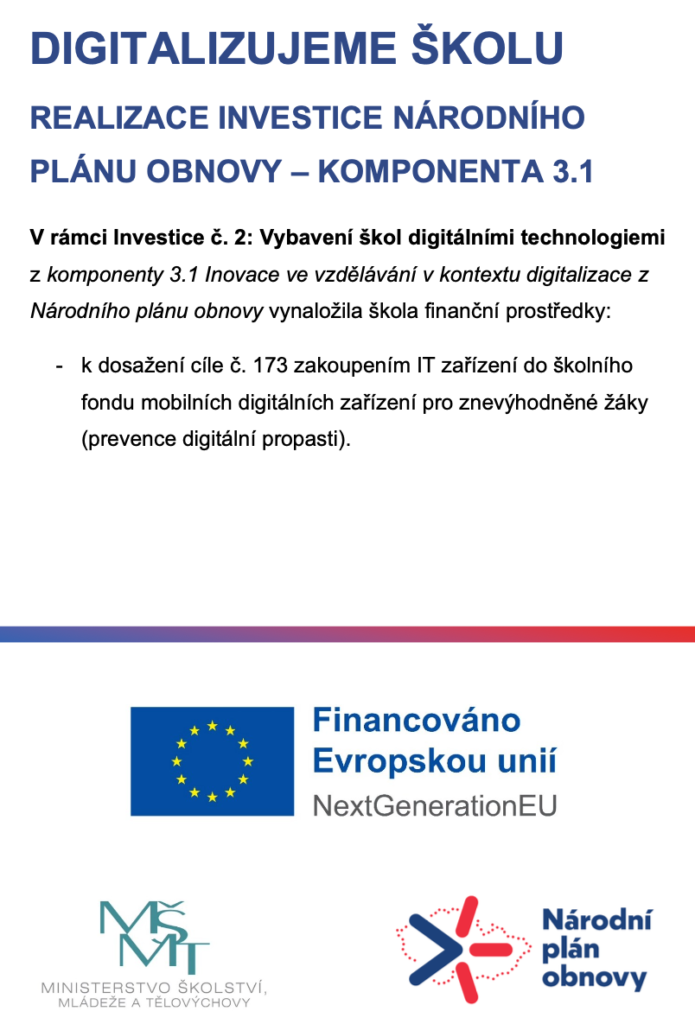 Implementace komponenty 3.1 Národního plánu obnovy